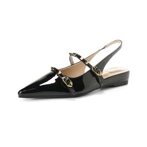 Повседневные однобортные туфли женские QITUMAUL, Black[Heel Height 3Cm]