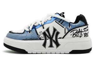 Кроссовки MLB Chunky Liner Skateboarding Shoes Unisex Low-top White/blue-gray/cyan, синий