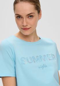 Принт на футболке STRETCH s.Oliver BLACK LABEL, светло-голубой