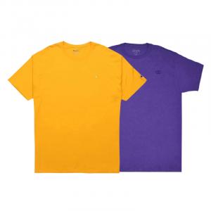 Футболка унисекс желто-фиолетовая Champion