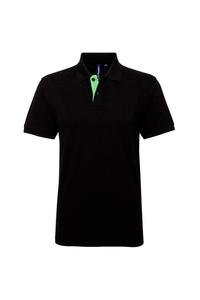 Классическая рубашка-поло контрастного кроя Asquith & Fox, черный