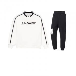 LiNing Casual Sportswear Unisex Li-Ning, clothing sets (айвори top+черный bottom)