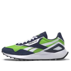 Кроссовки classic leather legacy az 'semi solar green vector navy' Reebok, зеленый