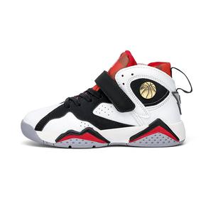 Легкие, амортизирующие, износостойкие, высокие детские баскетбольные кроссовки для детей TONYBEAR, белый/черный