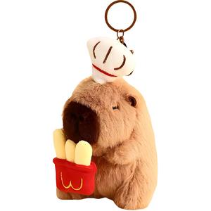 Очаровательная плюшевая кукла капибара-повар с подвеской, высота 12см/14см/15см ROUERXIONG