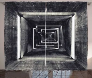 Штора ABAKUHAUS темно-серая в деревенском стиле, туннельная перспектива, присборенная тесьма для спальни с петлями и крючками, 280 x 245 см, цвет черный, бежевый, белый Abakuhaus