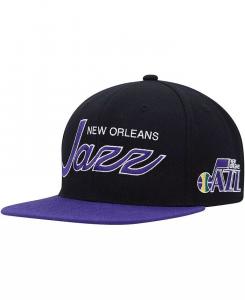 Мужская черная кепка Snapback Utah Jazz Hardwood Classics MVP Team Script 2.0 Mitchell & Ness, черный