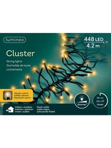 Lumineo Гирлянда CLUSTER, 448 светодиодов, 4,2 м, черный кабель, классический теплый белый свет