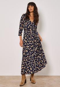 Платье из джерси LEAF PRINT WRAP Apricot, темно-синий