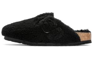 Birkenstock Сандалии Boston Big Buckle Shearling Narrow Fit 'Black' Women's