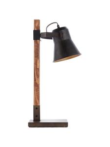 Настольная лампа Plow, 55x16x29 см, из черной стали/дерева Brilliant