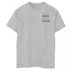 Футболка в стиле ретро с рисунком спереди и сзади для мальчиков 8–20 лет, Звездные войны, мандалорец, ребенок Star Wars
