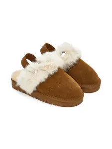 Слиперы с мехом Monnalisa, коричневый