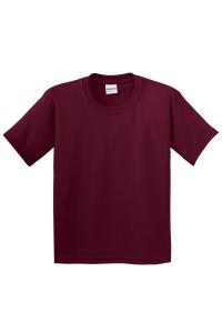 Молодежная футболка из плотного хлопка Gildan, красный