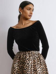 Бардо топ с длинными рукавами из вельвета Albaray, Black