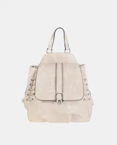 Рюкзак из полиуретана с эффектом потертости и соответствующими вставками Volum, бежевый