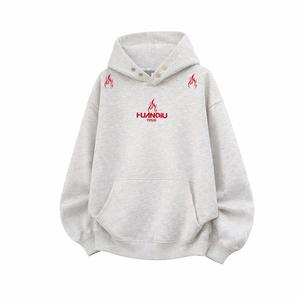 Толстовка Unisex Hooded Moderate Heavyweight HUANQIU, premium серый (красный )