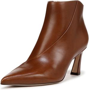 Женские офисные ботильоны XYD, короткие, стиль с острым носком, боковая молния, невысокий каблук, деловая повседневная обувь, Brown