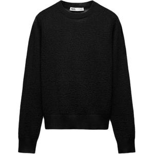 Трикотажная футболка ZARA, черная