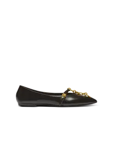 Балетки Sync из блестящей овечьей кожи Balmain, желтый/черный