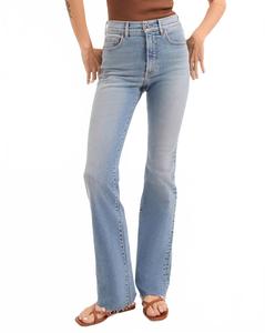 Кэмерон Джинсы с рваным краем и расклешенным силуэтом в цвете Ривиера Бриз Veronica Beard, Riviera Breeze