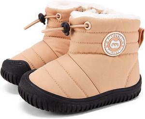Детские зимние ботинки BMCiTYBM для малышей, обувь для детей мальчиков и девочек с искусственным мехом для холодной погоды, Dark Camel