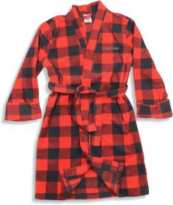 Мягкий банный халат Calvin Klein Boys с манжетами на рукавах, Red Buffalo Pld