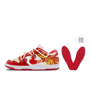 Кроссовки для скейтбординга Dunk унисекс с низким верхом, белый, золотой Nike