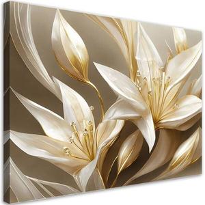 Картина арт-принт KUNSTLOFT Golden Petal Symphony 3, золотой