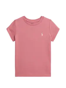 Футболка с вышитым логотипом Polo Ralph Lauren Kids, розовый