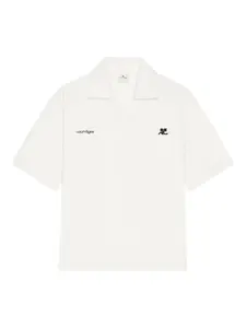 Рубашка поло с логотипом Courrèges, белый