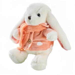 Плюшевая кукла в тренче, кролик, высота 30 см, длина 30 см Doudou Beibei, желтый