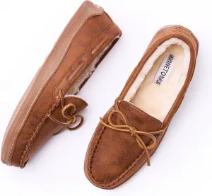 Мужские тапочки Minnetonka с плюшевой подкладкой и жесткой подошвой, коричневый