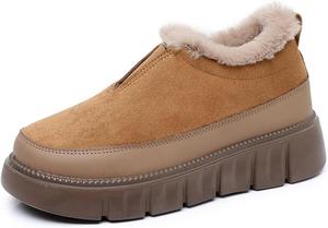 Женские зимние ботинки для снега, водонепроницаемые, с флисовой подкладкой, для холодной погоды, с нескользящей толстой подошвой, удобные ботинки для женщин для прогулок на улице Generic, Khaki -B