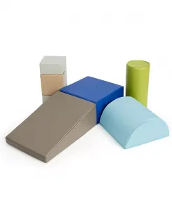 Игровой набор из 6 предметов для лазания и ползания в помещении для детей и малышей, безопасные мягкие пенопластовые блоки Costway, grey