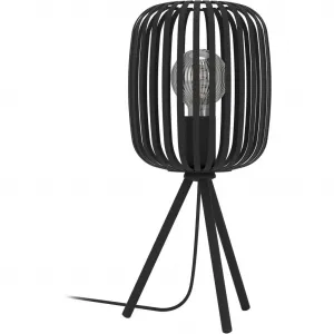 Настольная лампа Настольная лампа ROMAZZINA, без лампы E27, сталь, настольная лампа стойка E27, ночник, 20x20x43,5 см, трехногая, декор для спальни Eglo, черный