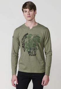 Топ Koroshi Long sleeved top, Kaki Khaki/Khaki