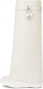 Женские джинсовые высокие сапоги Yolkomo с отворотом и застежкой-молнией, Matte White