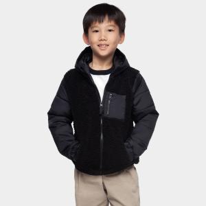 Детская флисовая куртка-бомбер Rokka&Rolla с высоким ворсом, черный