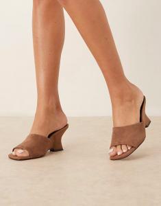 ASOS DESIGN Trifle замшевые мюли на танкетке цвета верблюжьей шерсти