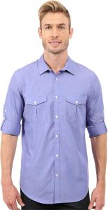 Мужская рубашка Calvin Klein с длинным рукавом из хлопка и тенселя CH, Deep Periwinkle