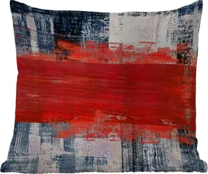 Подушка для улицы - Картина - Абстракция - Красный - Масло - 40x40 см - Устойчива к атмосферным воздействиям - Подушка для отдыха - Подушка - Для интерьера - Обивка с рисунком MuchoWow