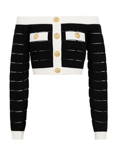 Кроп-топ Balmain, черный