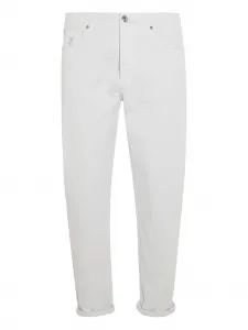 Зауженные брюки с нашивкой-логотипом Brunello Cucinelli, белый