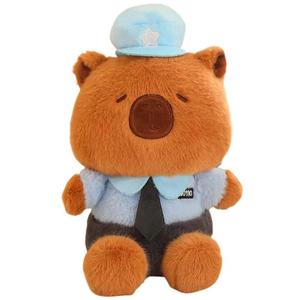 Плюшевая кукла капибара в полицейской форме, высота 25 см Tongle, синий