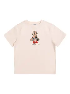 Футболка с графичным принтом Burberry Kids, розовый