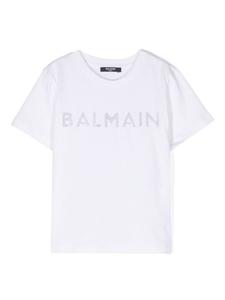 Balmain Kids футболка с логотипом, белый