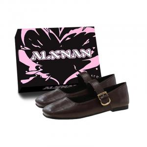 Alxnan Плоские туфли Мэри Джейн для женщин в темно-коричневом цвете (в коробке), цвет Dark Brown (Box)