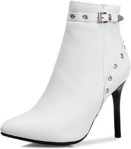 BHDJK Женские ботильоны с острым носком и шпилькой, модные сексуальные вечерние туфли на высоком каблуке с молнией для вечеринки или работы