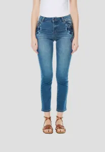 С джинсами-«пуш-ап» облегающего кроя Koroshi, Azul Med Medium Blue